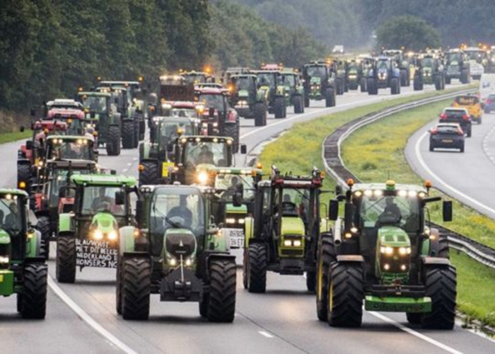 200 фермеров на тракторах устроили акцию протеста в Берлине