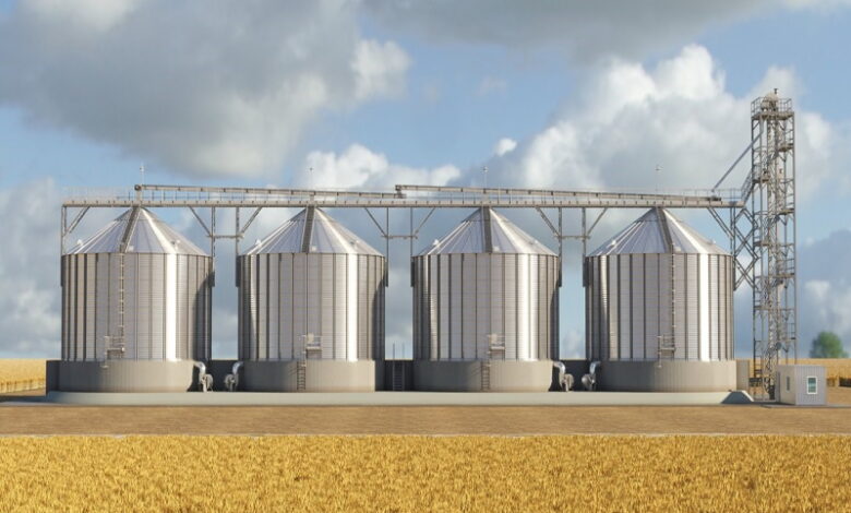 Сравнение современного силоса с напольным зернохранилищем